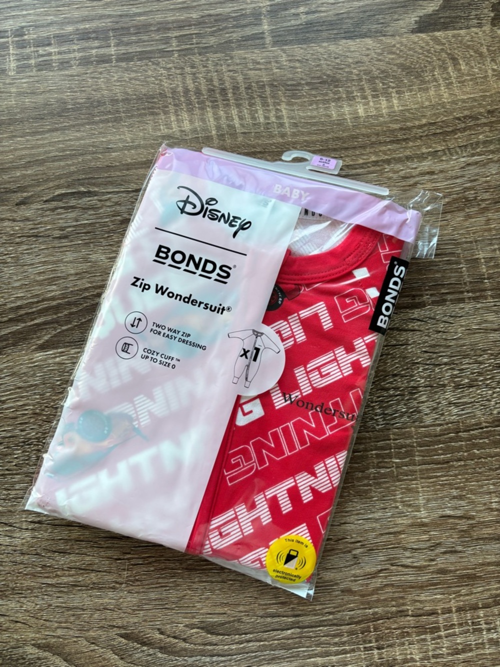 Bonds Red 'Lightning' Baby Zip Wondersuit - Disney